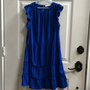 ❤️ Loft girl’s tiered royal blue dress Sz 10